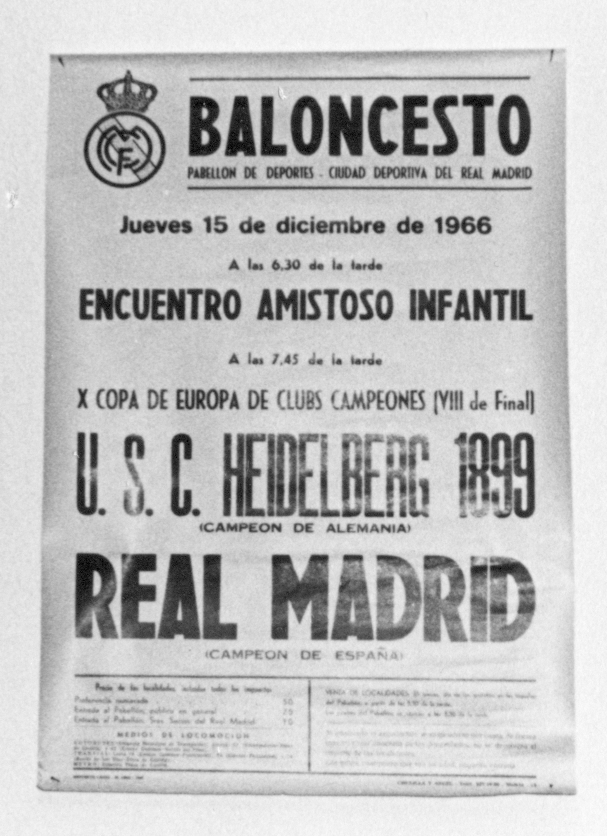 Am 15. Dezember 1966 trat der USC im Europapokal bei Real Madrid an (Slg. Hans Leciejewski).